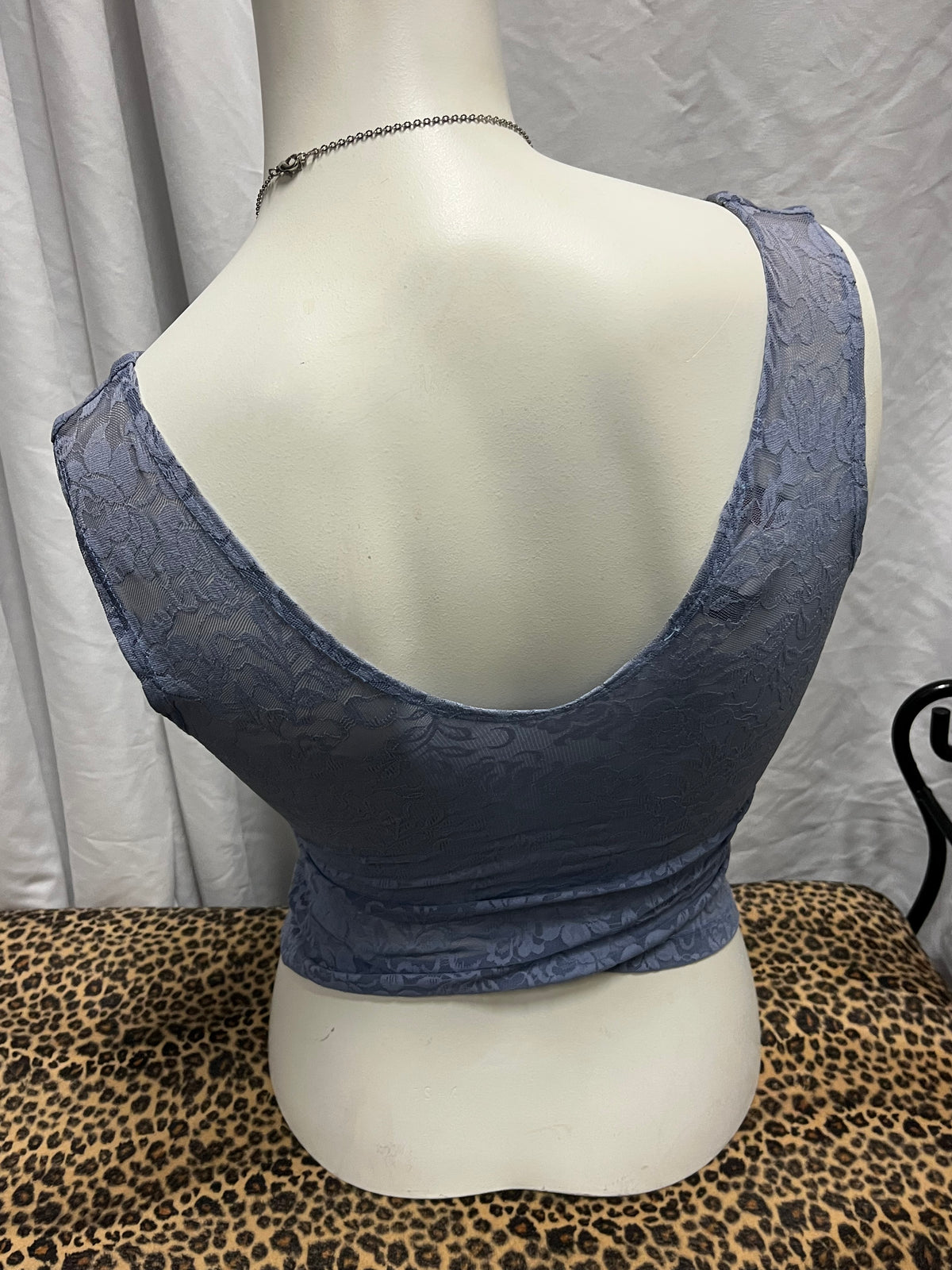S - UB Jeans Y2K Periwinkle Lace Corset Top