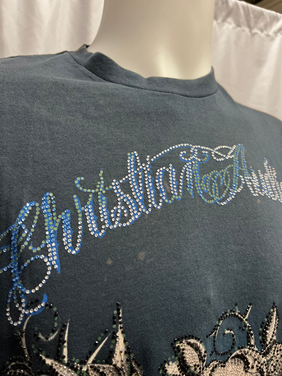 M - Christian Audigier Y2K Rhinestone Double Sided Graphic Tee