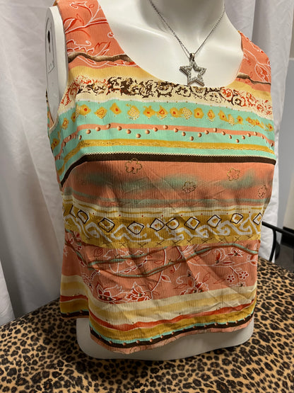 S - Y2K Mesh Overlay Patterned Top