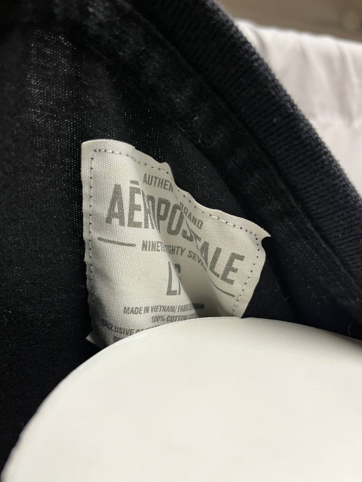 L - Aeropostale Y2K Black Applique Long Sleeve