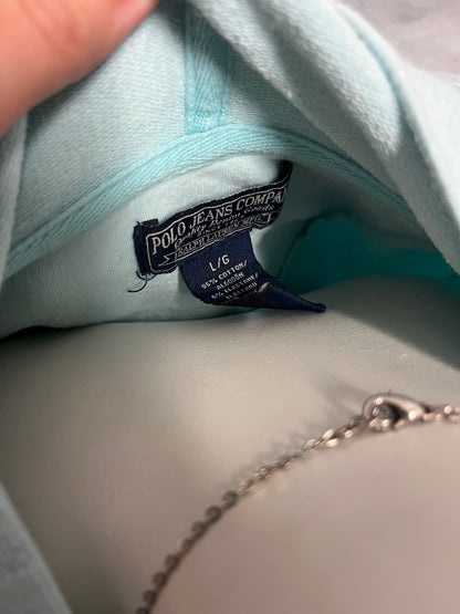 L - Polo Jeans Co. Y2K Blue Flag Zip Hoodie
