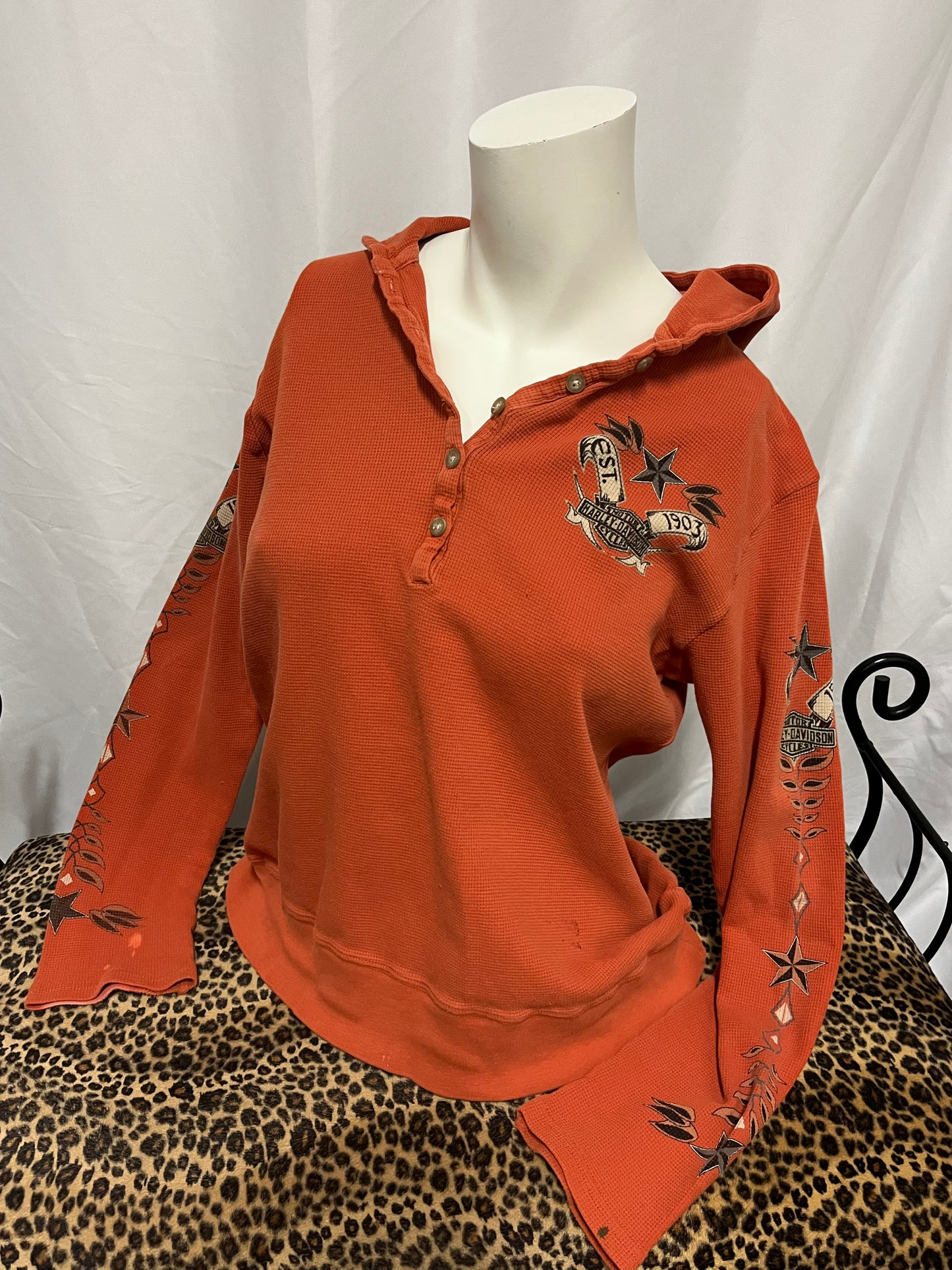 XL - Harley Davidson Graphic Thermal Hoodie