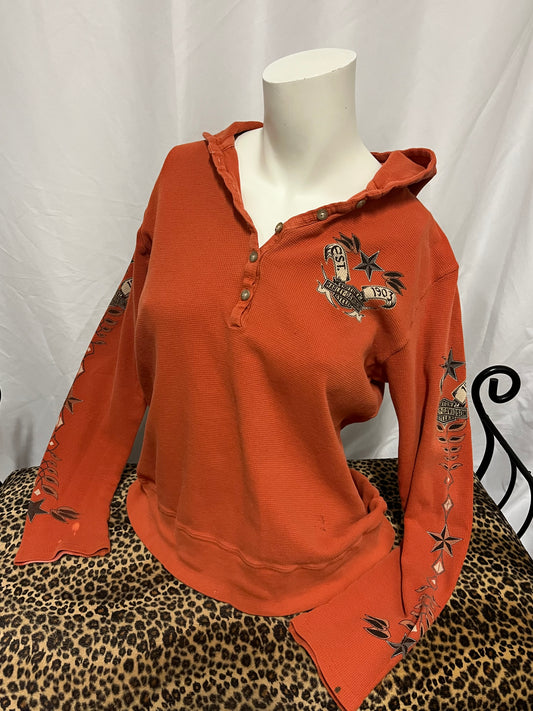 XL - Harley Davidson Graphic Thermal Hoodie