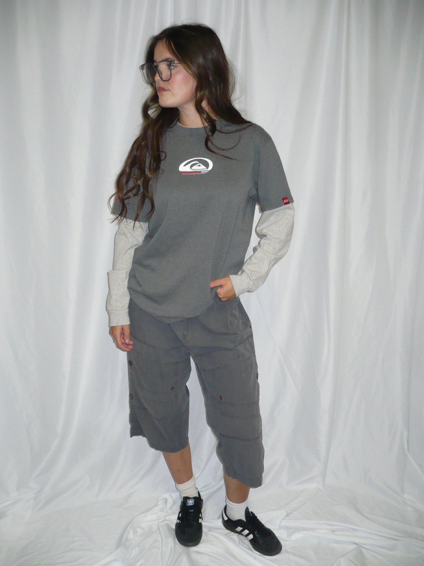 M - Quiksilver Boarding 2000s Double Layered Tee