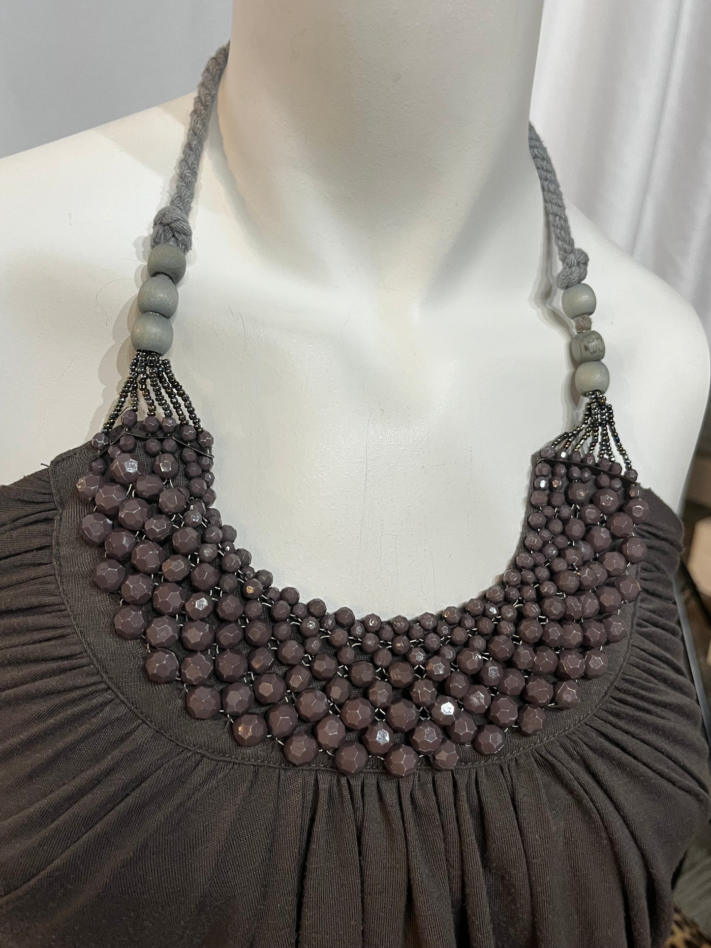 M - UK2LA Y2K Beaded Halter Top