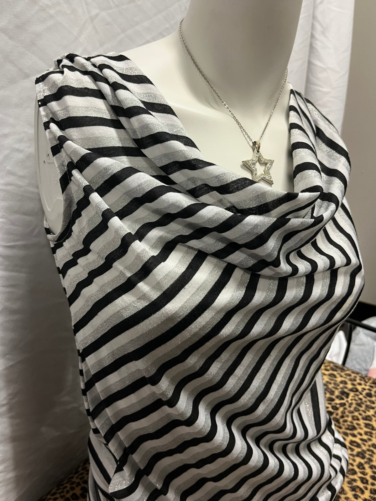 S - Red Haute Y2K Stripe Slouch Top