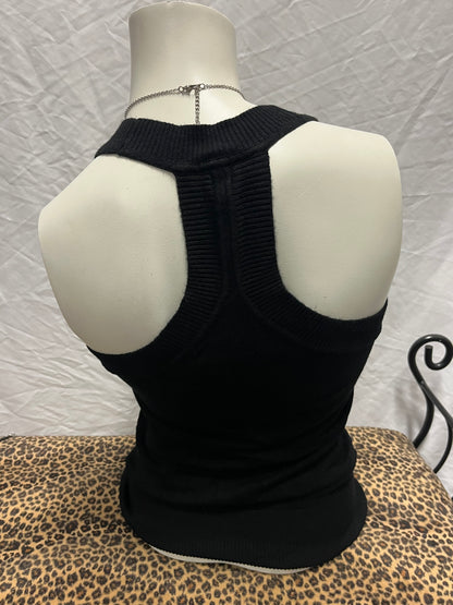 XS - Garage Y2K Black Knit Vest Top