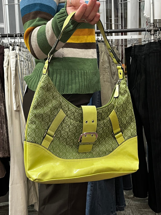 Purse - Green 2000s Monogram Buckle Shoulder Bag