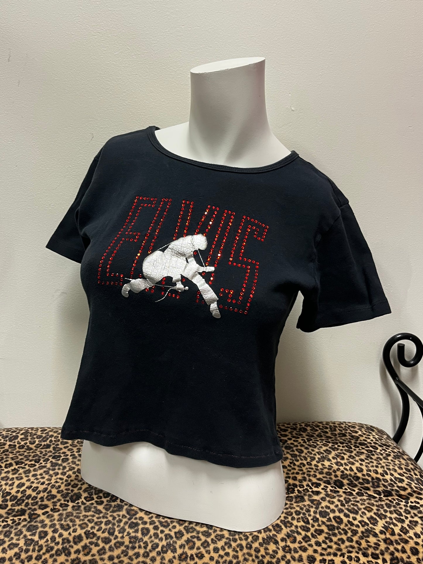 M - Elvis Graceland Rhinestone Baby Tee