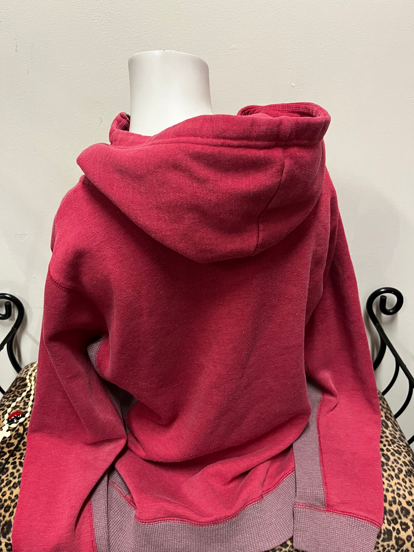 XL - Roxy Y2K Applique Red Zip Hoodie