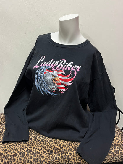 XL/XXL - Lady Biker 90s Eagle Graphic Long Sleeve