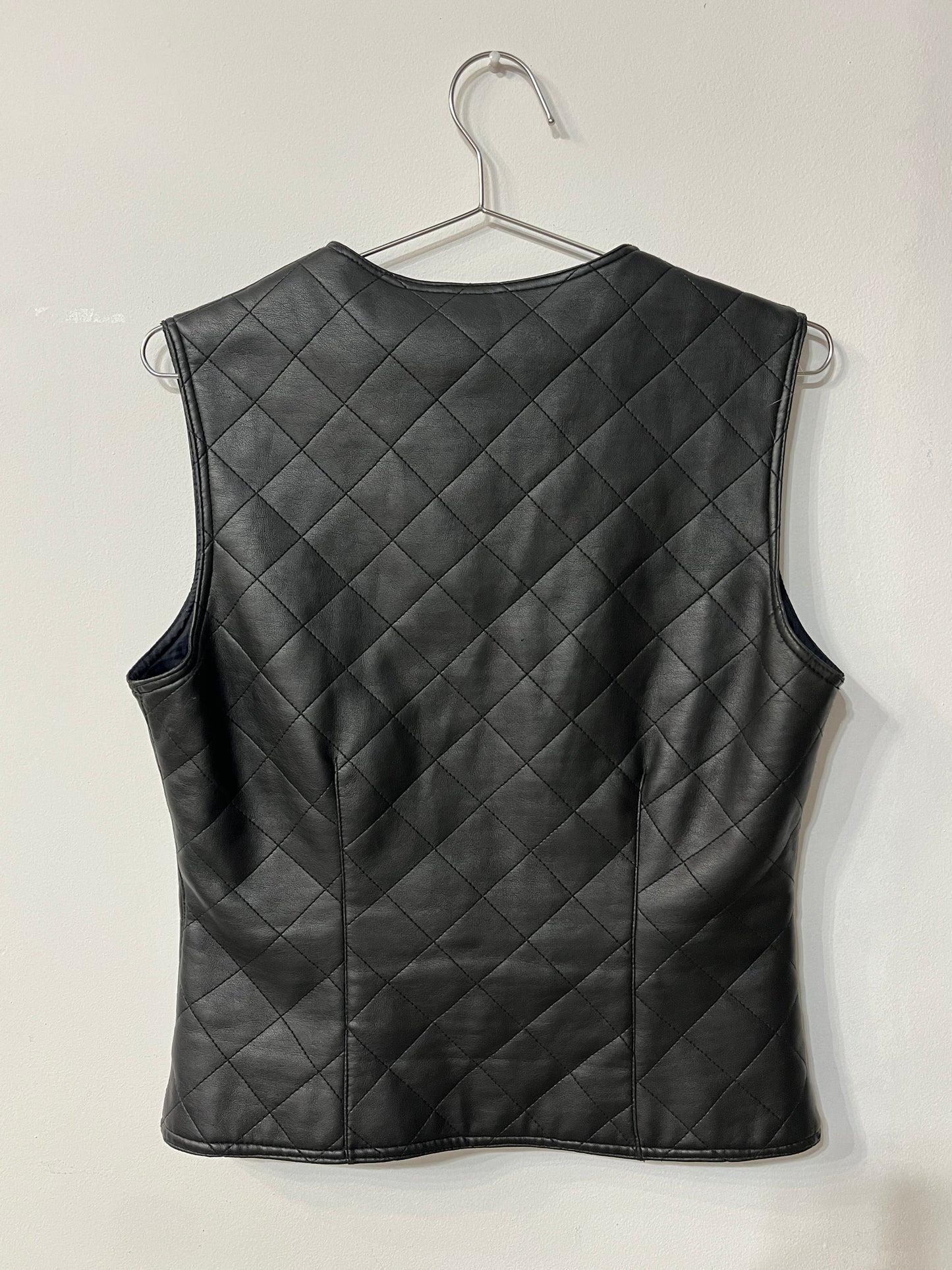 Nuko 90s Faux Leather Zip Vest Top