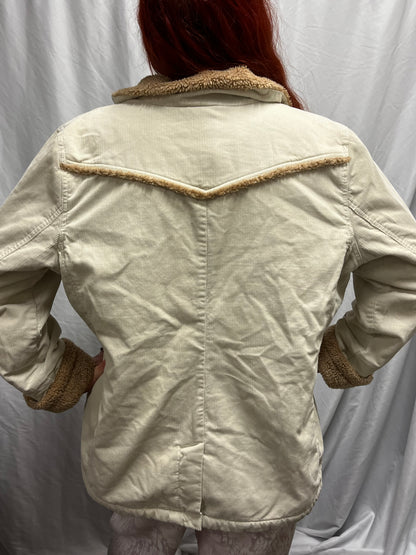 XXL - 2000s White + Sherpa Lined Chore Jacket