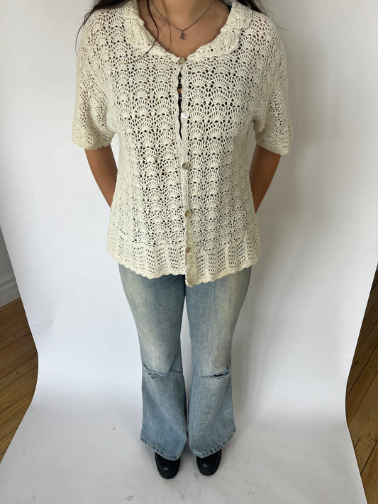 Crotchet + Lace Trim Cardigan