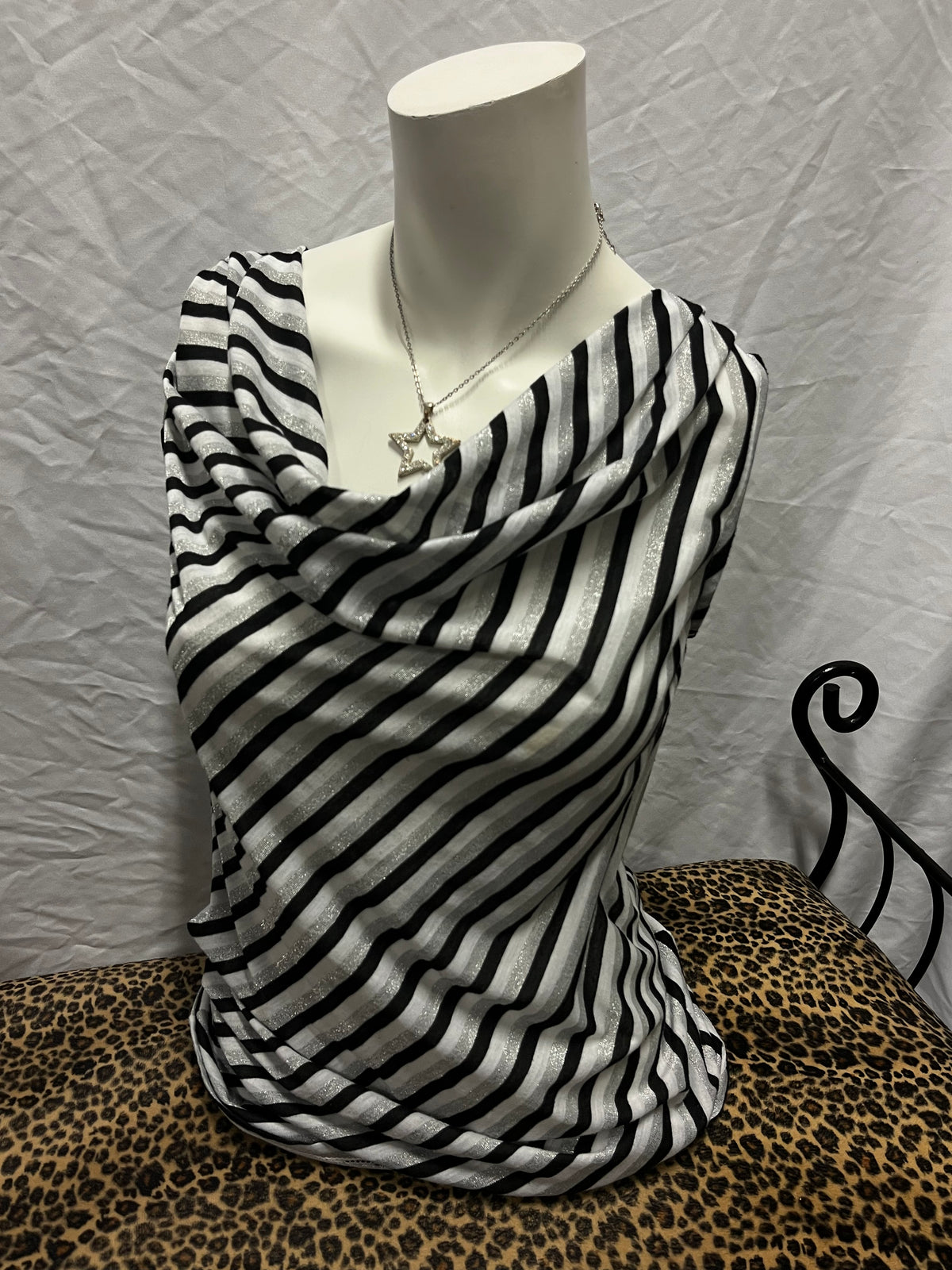 S - Red Haute Y2K Stripe Slouch Top