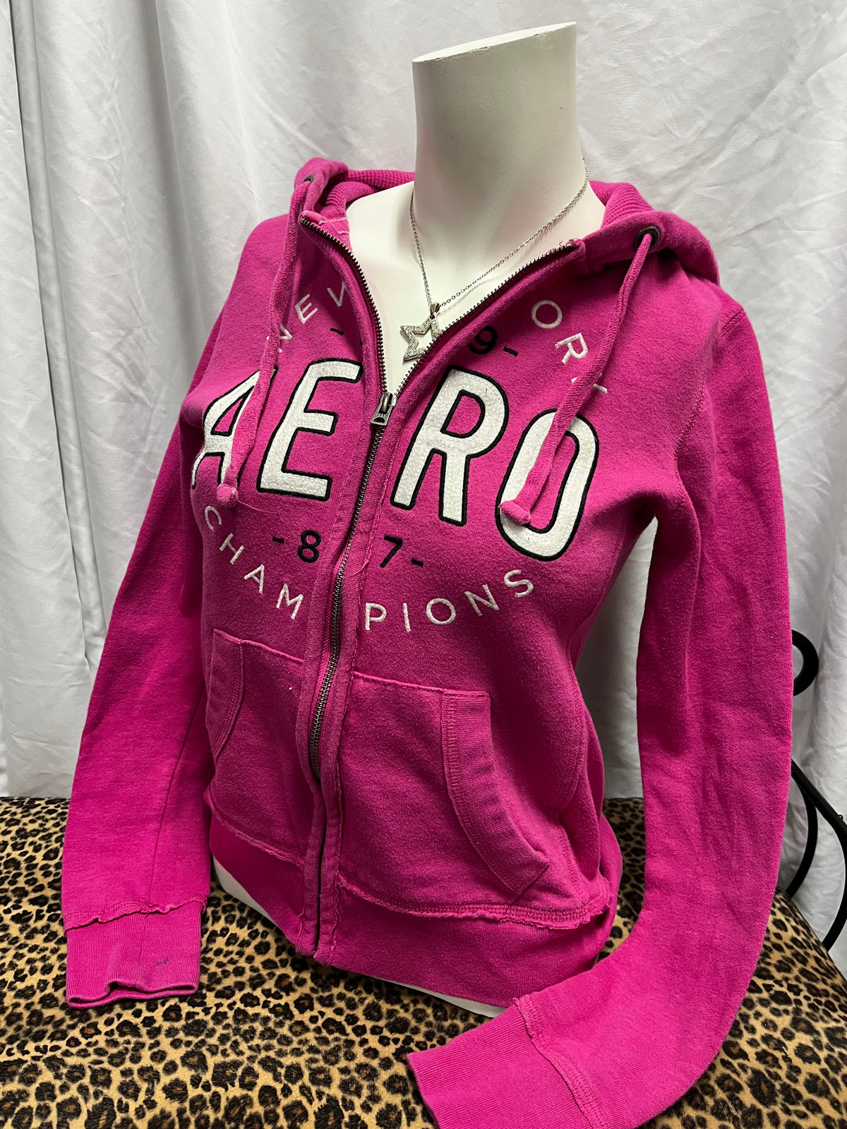 XS - Aeropostale 2010s Pink Zip Hoodie