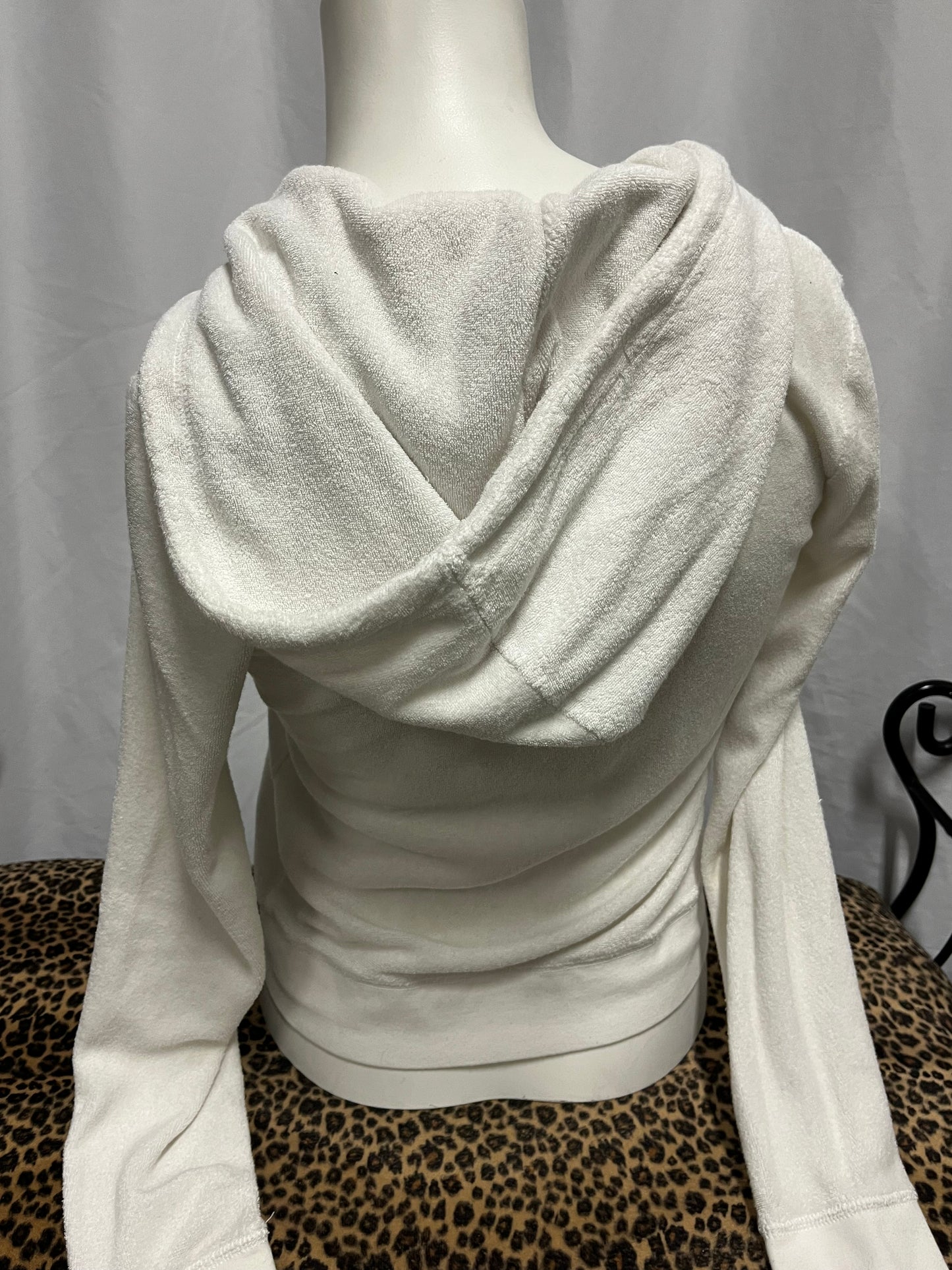 XS - Juicy Couture Y2K White Terry Zip Hoodie