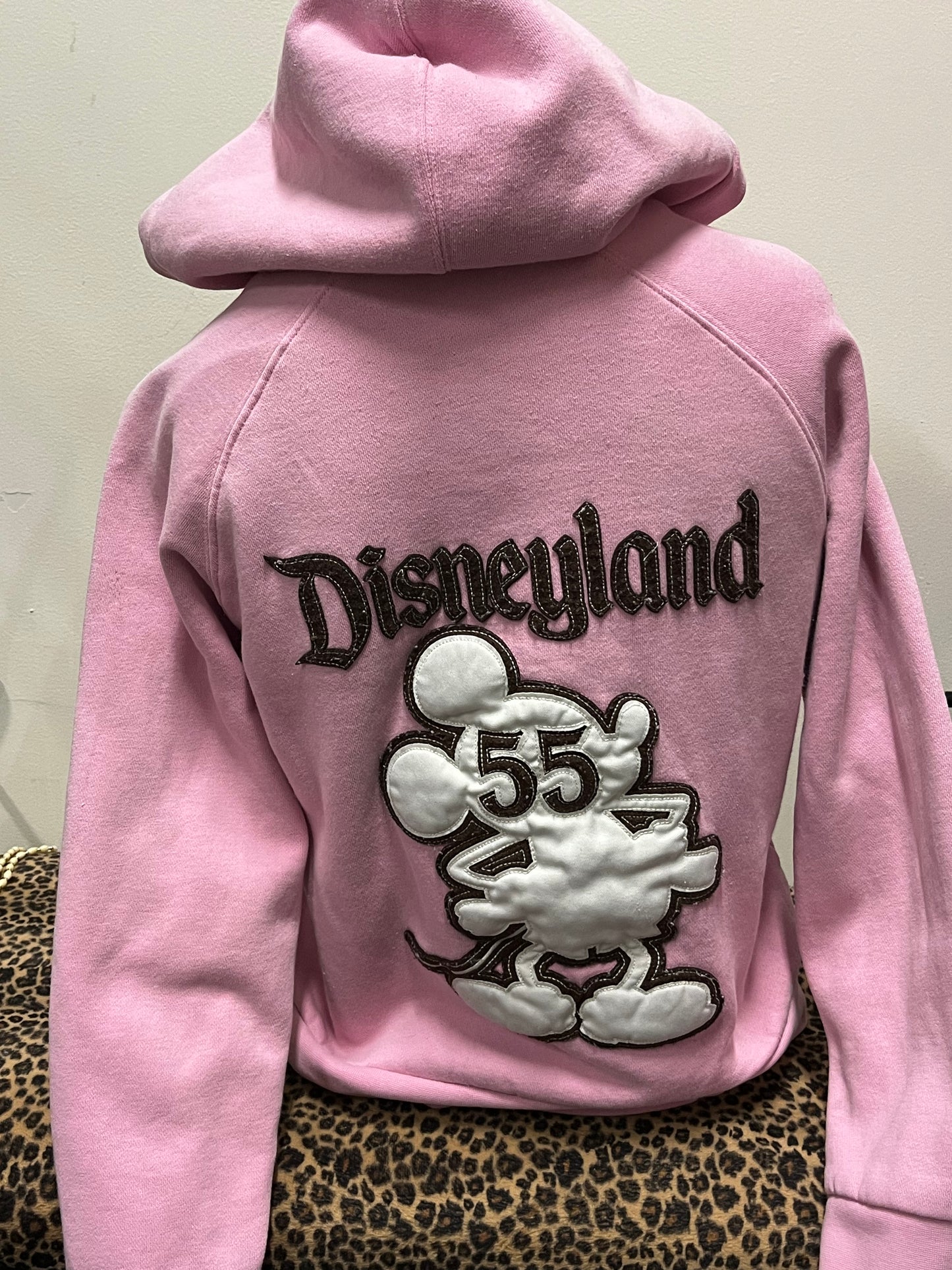 M - Disneyland Y2K Pink Sherpa Lined Zip Hoodie