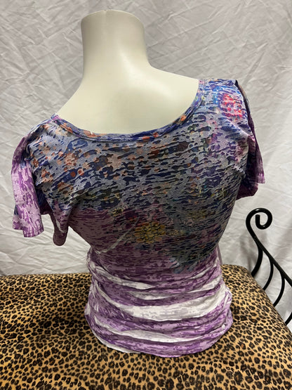 S - Daytrip Y2K Rhinestone Ruching Graphic Top