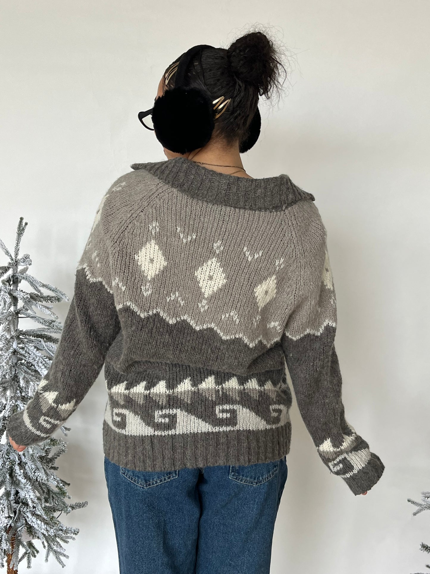 Mac & Jac Pom Pom Zip Sweater