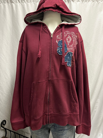 XXL - Bluenotes Y2K Applique Zip Hoodie