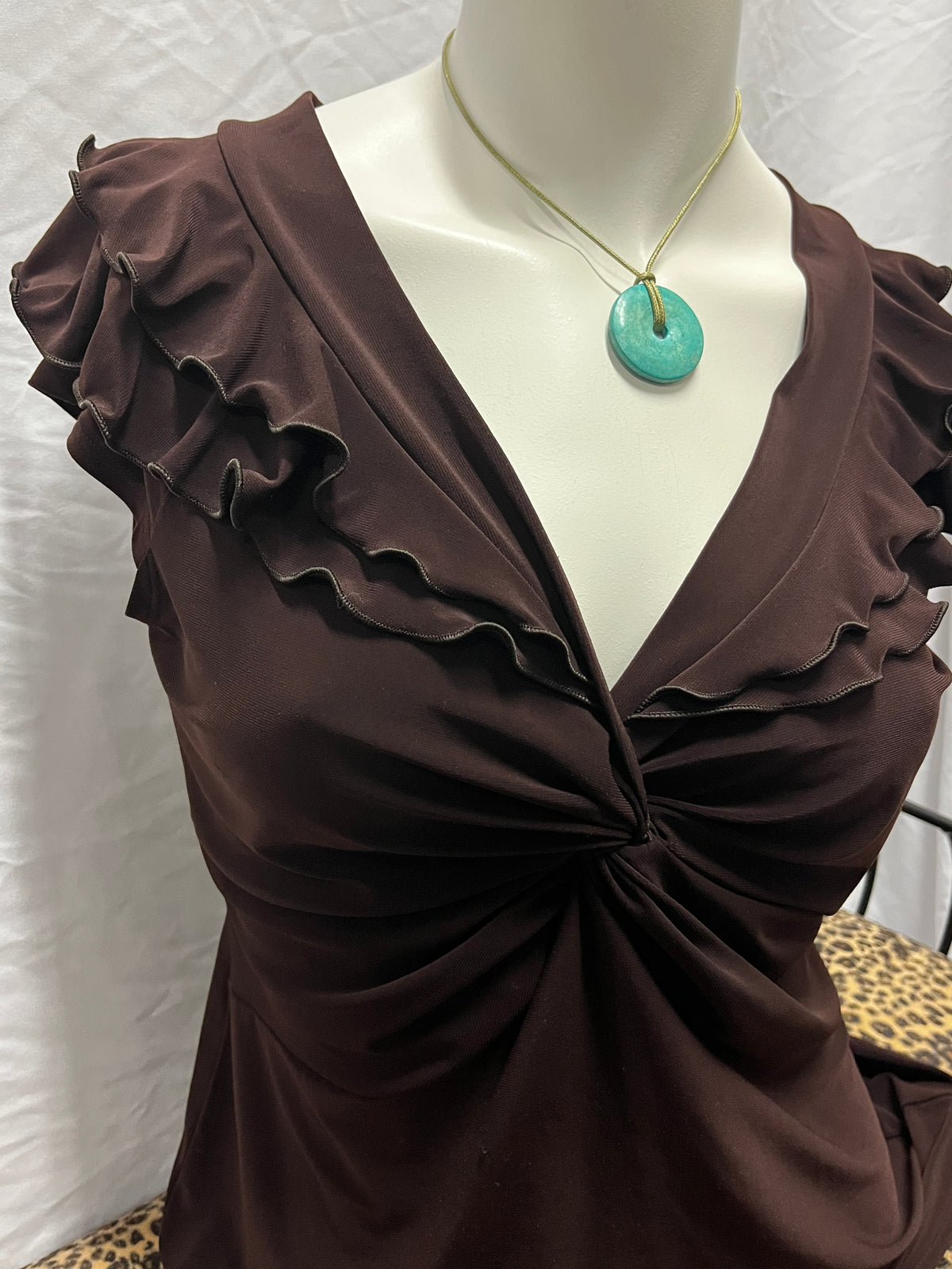 S - Dressbarn 2000s Ruffle Trim Blouse