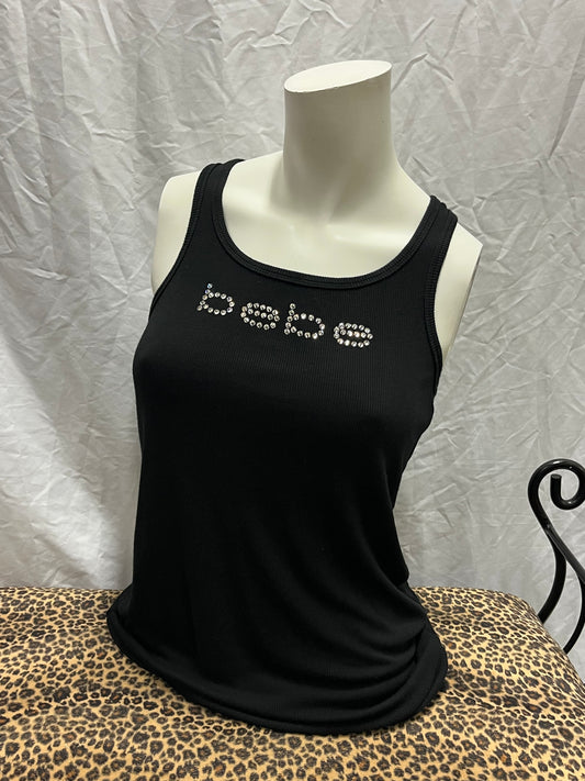 M/L - BEBE Rhinestone Racerback Tank Top