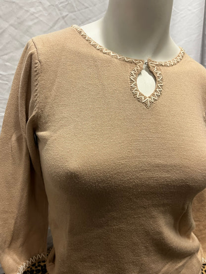 S - Higher State 90s Knit Keyhole Blouse
