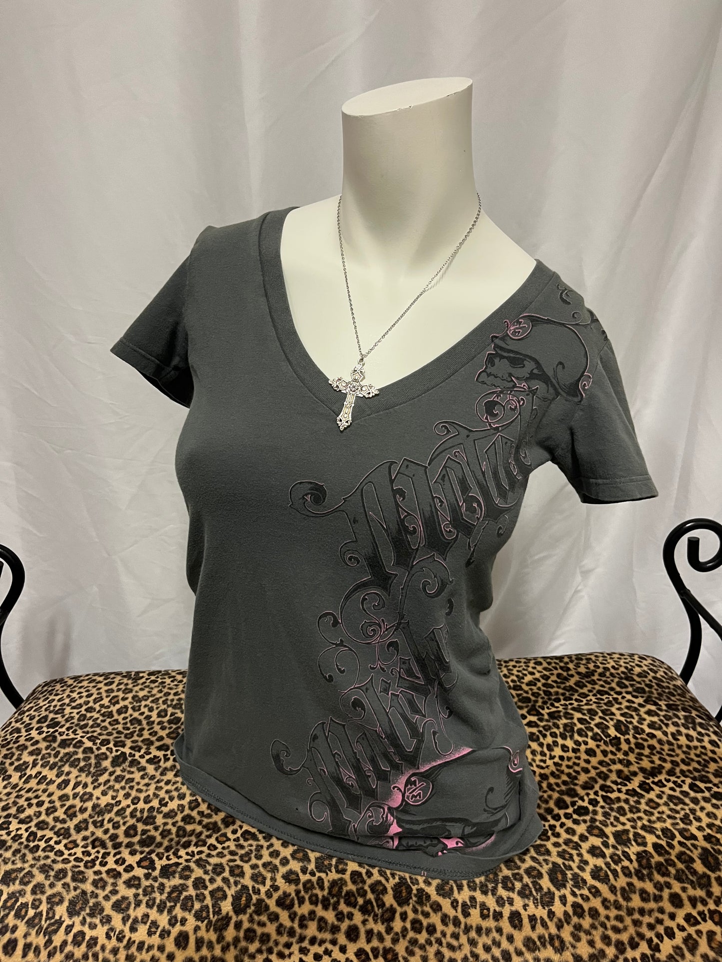S/M - Metal Mulisha V-Neck Graphic Top