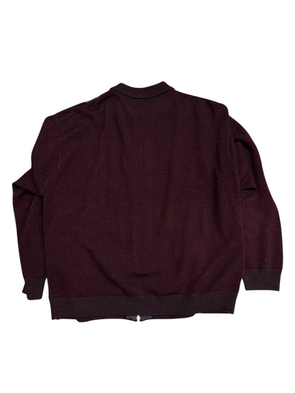 L - Arnold Palmer 90s Geo Knit Zip-Up Sweater