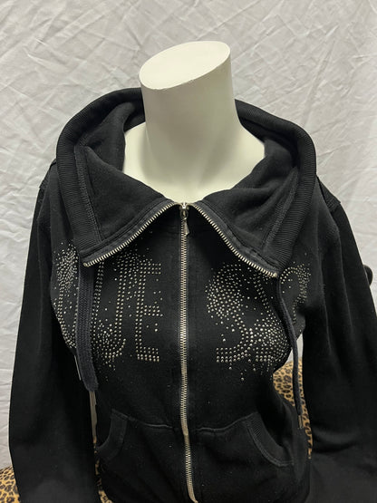 XS - Guess Y2K Rhinestone Slouchy Zip Sweater