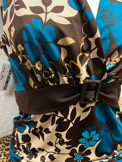 XL - Agenda Y2K Floral + Belt Detail Top