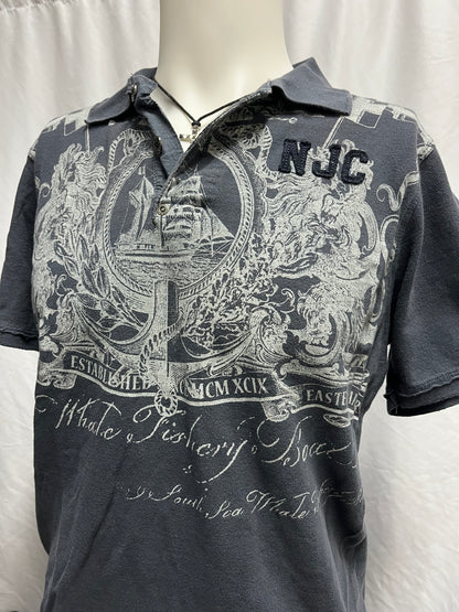 M - Nautica Y2K Gothic Graphic Polo Tee