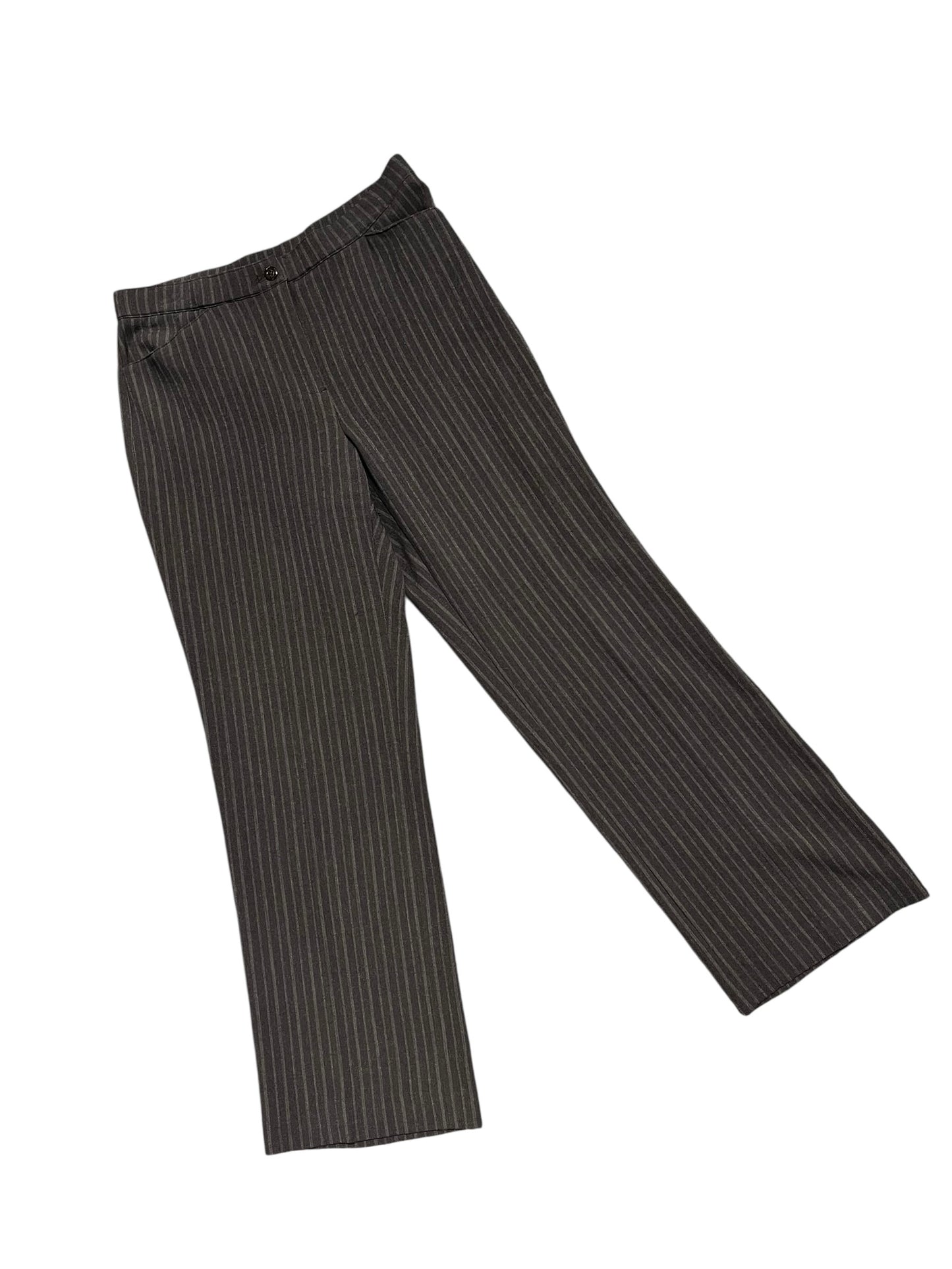 SZ 8 - Haggar Brown Pinstripe Wide Leg Trousers