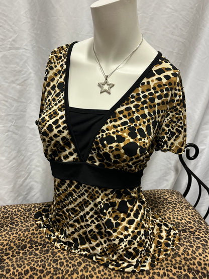 M - AB Studio Y2K Patterned Tie Black Top