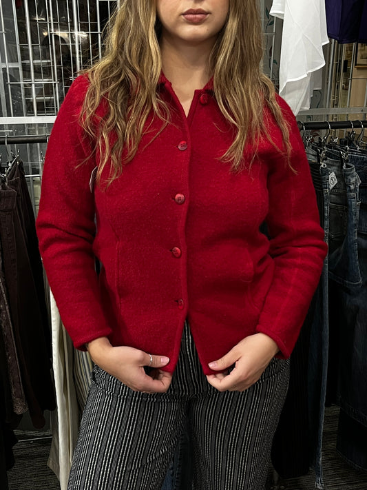 S - 90s Tabi Intl Red Wool Button Jacket