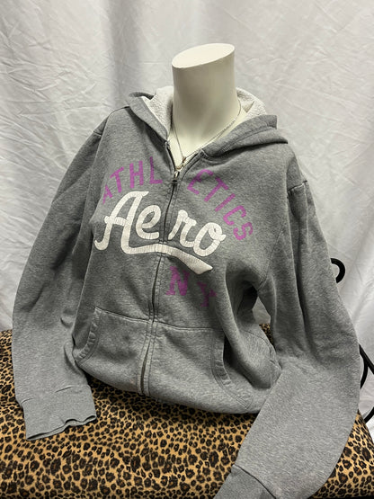 XXL - Aeropostale Y2K Purple Lettering Zip Hoodie