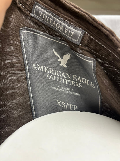 XS - American Eagle Y2K Graphic Henley Long Sleeve