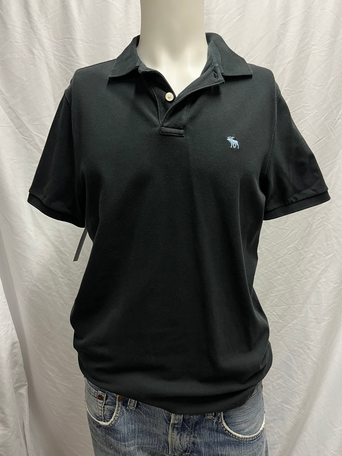 M - Abercrombie & Fitch Y2K Black Men's Polo Tee