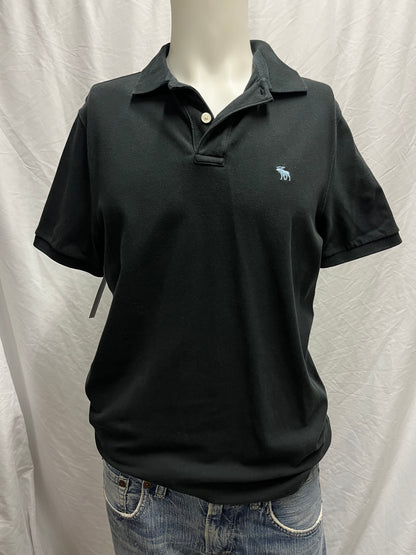 M - Abercrombie & Fitch Y2K Black Men's Polo Tee