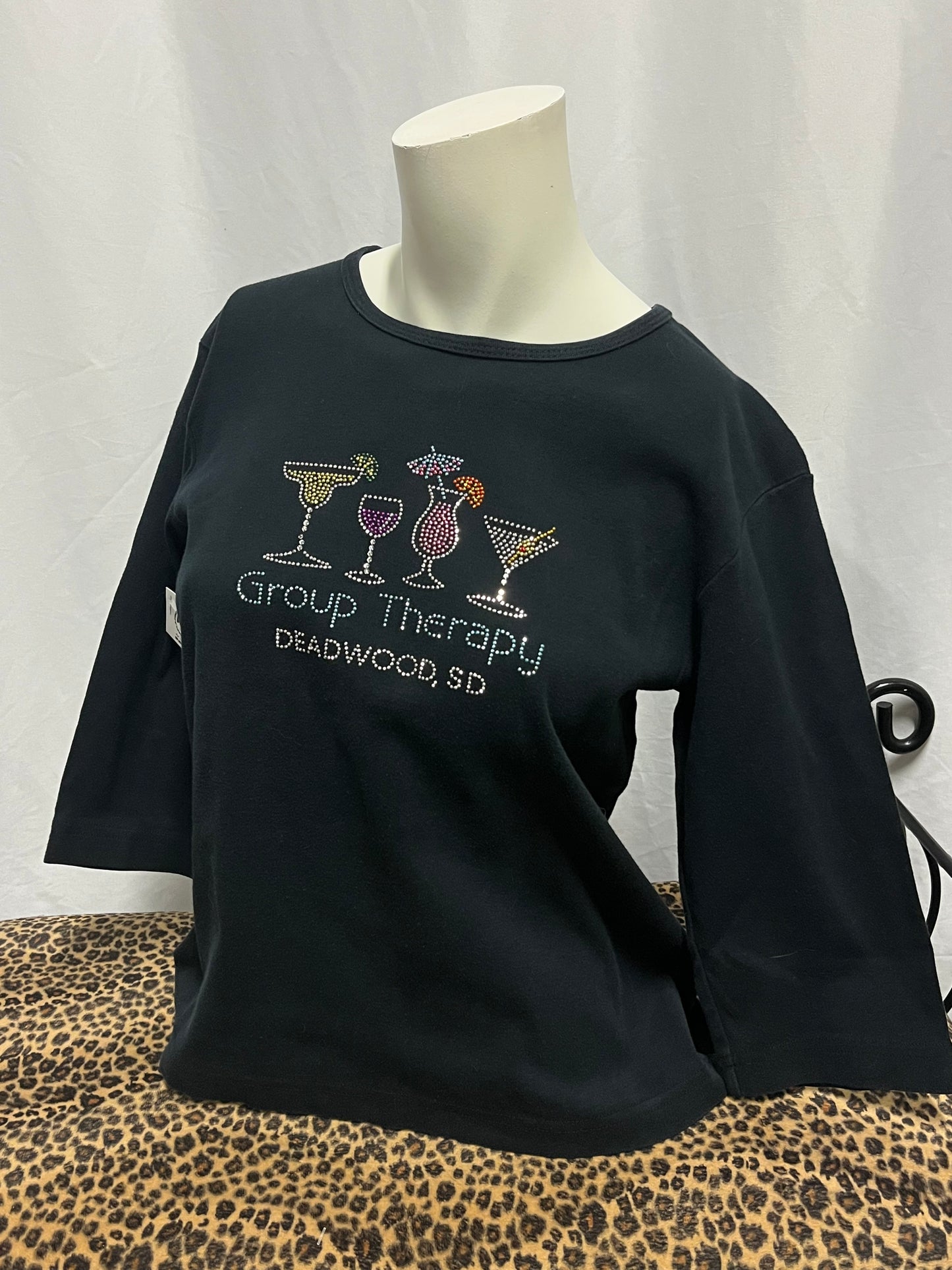 L - Group Therapy Rhinestone Graphic Top