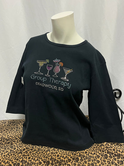 L - Group Therapy Rhinestone Graphic Top