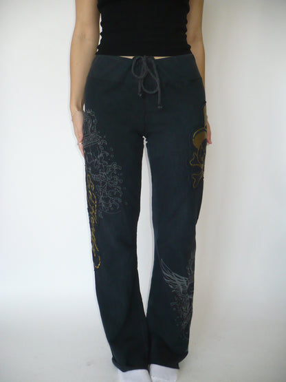 Ed Hardy Y2K Flared Graphic Sweatpants