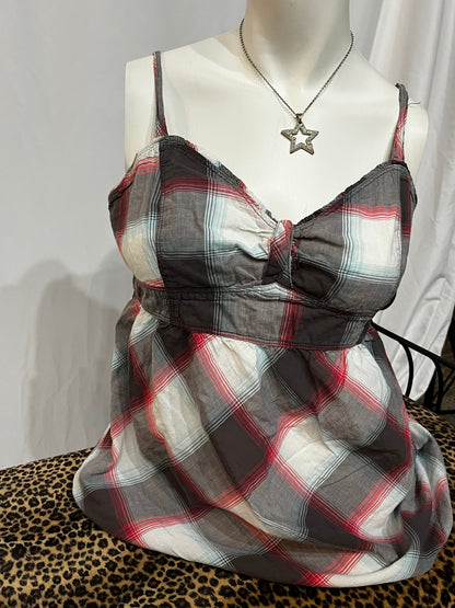 L - Arizona Y2K Plaid Cami Top