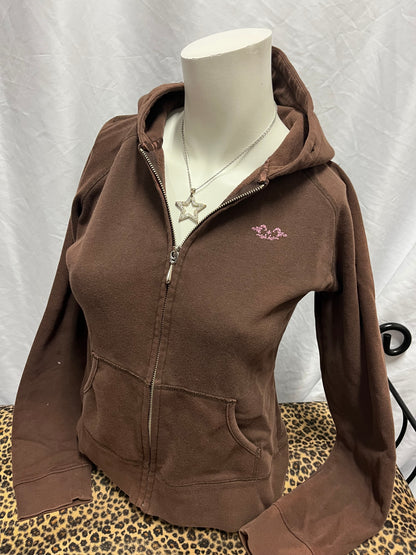 Youth L - Brody Y2K Brown + Pink Zip Hoodie