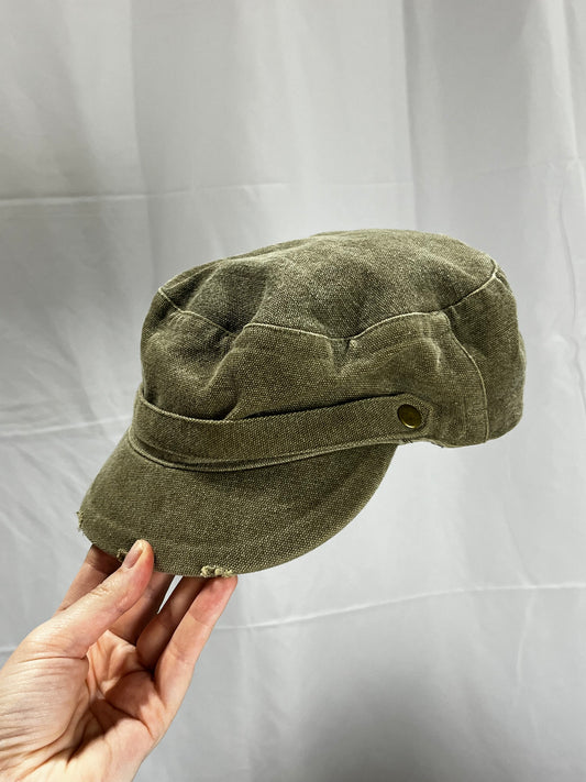 Military Cap - Canvas Army Green