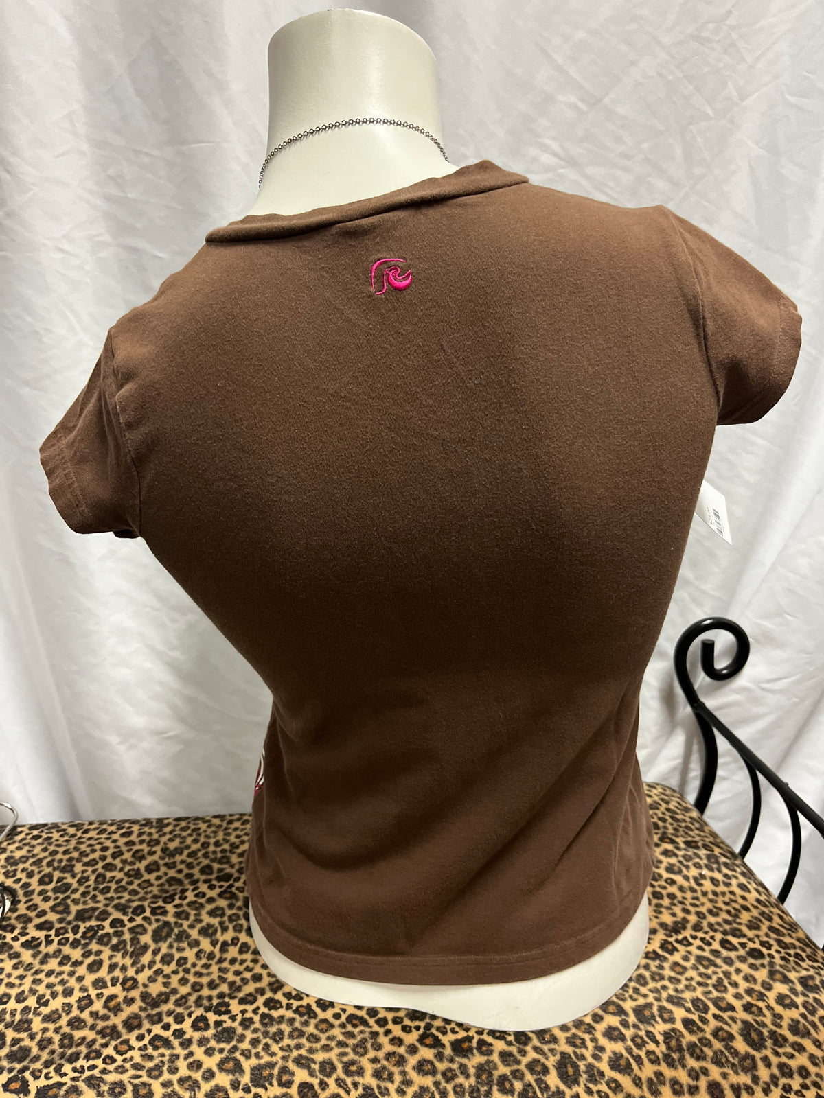 XS - Tag Rider Y2K Brown Graphic Top