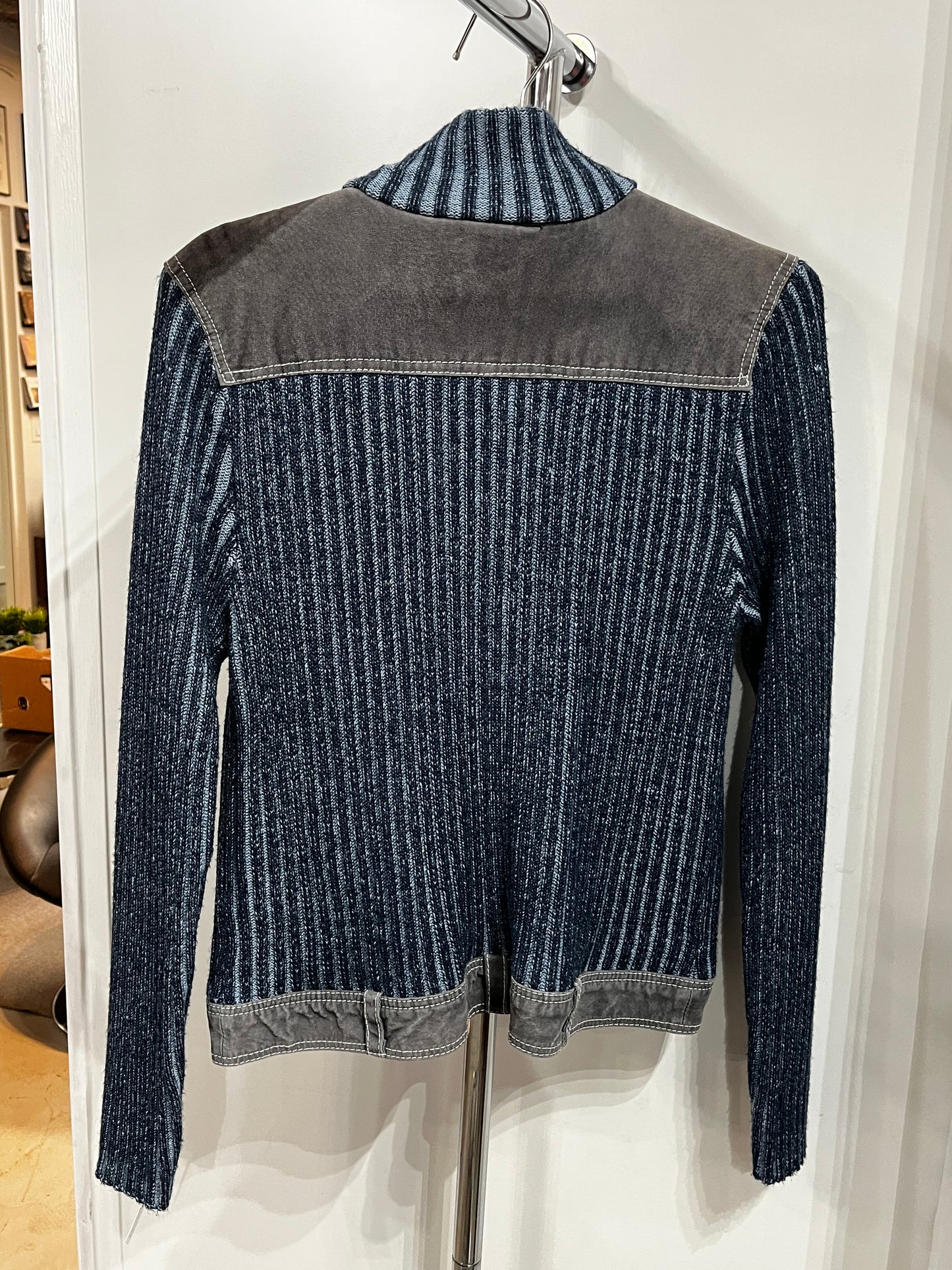 M/L - Chic Knits Vintage Leather + Wool Jacket