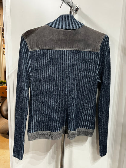 M/L - Chic Knits Vintage Leather + Wool Jacket