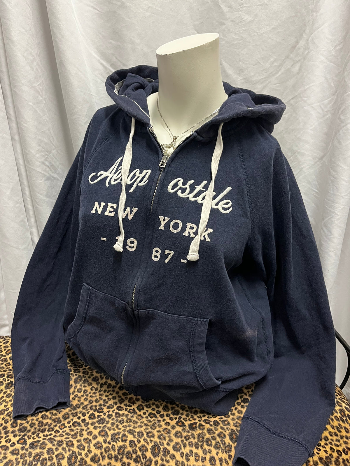 L - Aeropostale New York 2010s Script Zip Hoodie